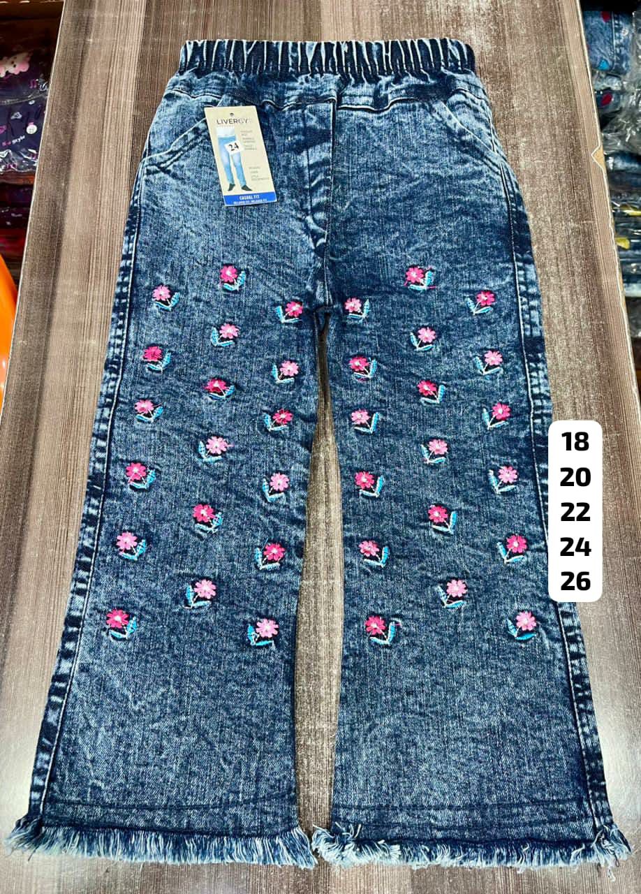 Kids Embroidered Jeans – Stylish, Colorful