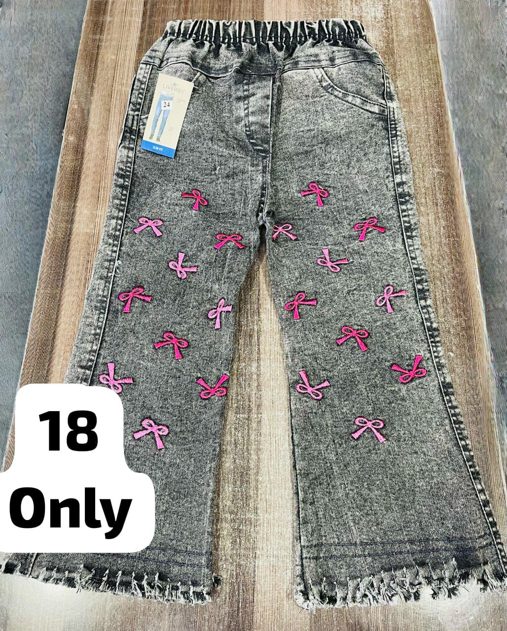 Kids Embroidered Jeans – Stylish, Colorful