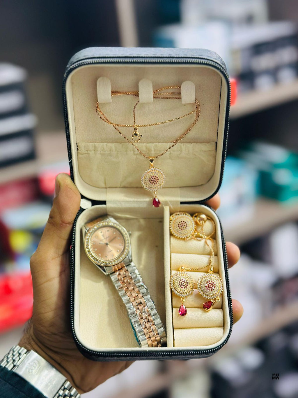 Premium Jewelry & Watch with Luxury Locket and EarRings