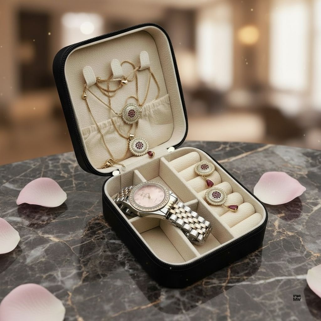 Premium Jewelry & Watch with Luxury Locket and EarRings