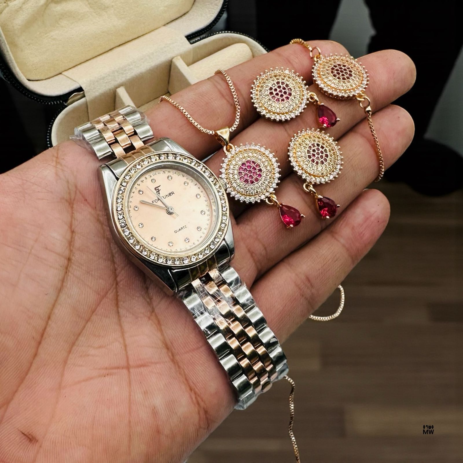 Premium Jewelry & Watch with Luxury Locket and EarRings