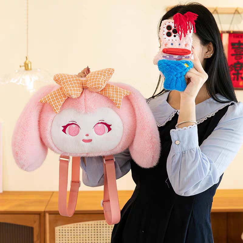 🎀 New Doll Plush Fluffy Large Backpacks – Soft, Cute &amp; Spacious ✨
