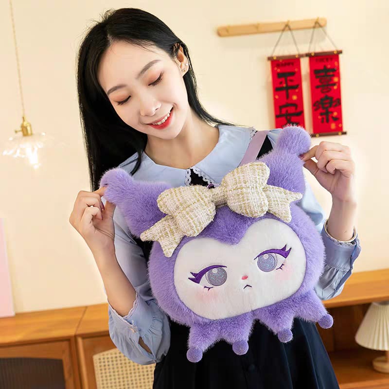 🎀 New Doll Plush Fluffy Large Backpacks – Soft, Cute &amp; Spacious ✨