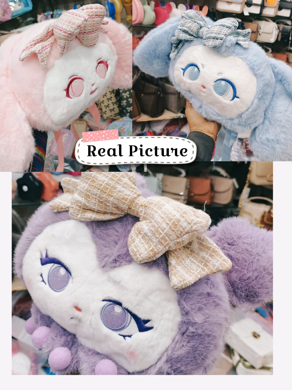 🎀 New Doll Plush Fluffy Large Backpacks – Soft, Cute &amp; Spacious ✨