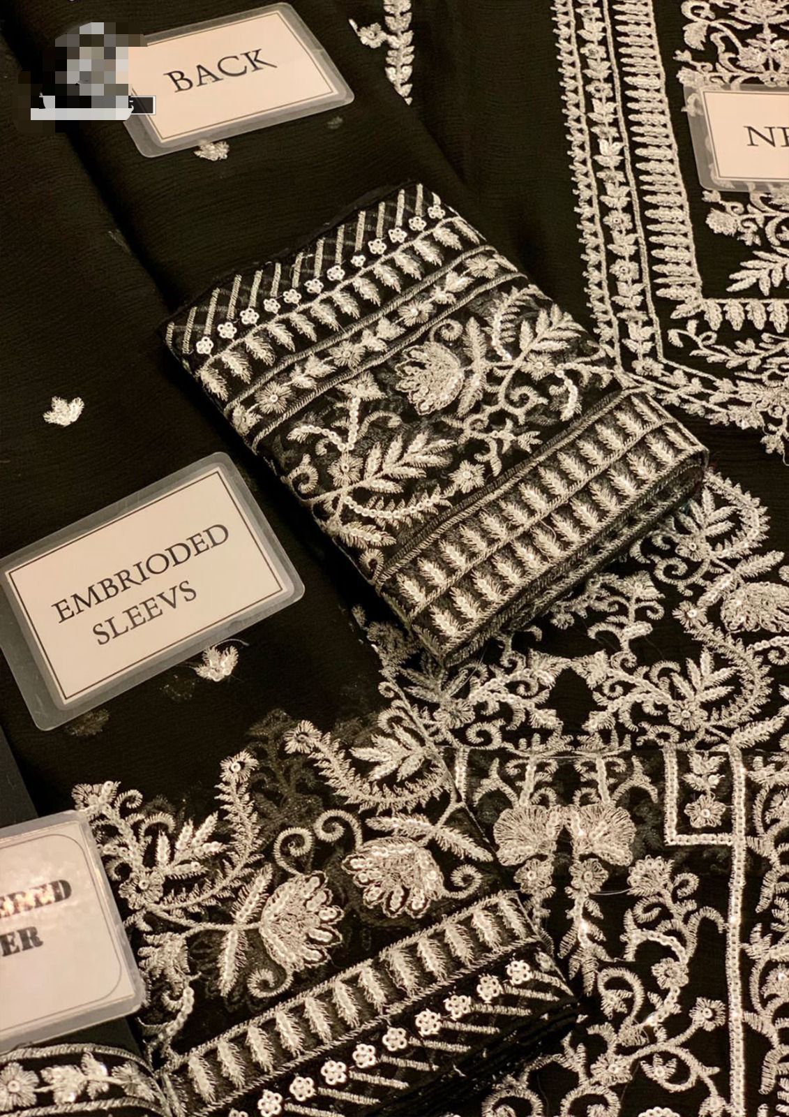 🌟 Luxury Chiffon Spengle Embroidered Masterpiece 🌟