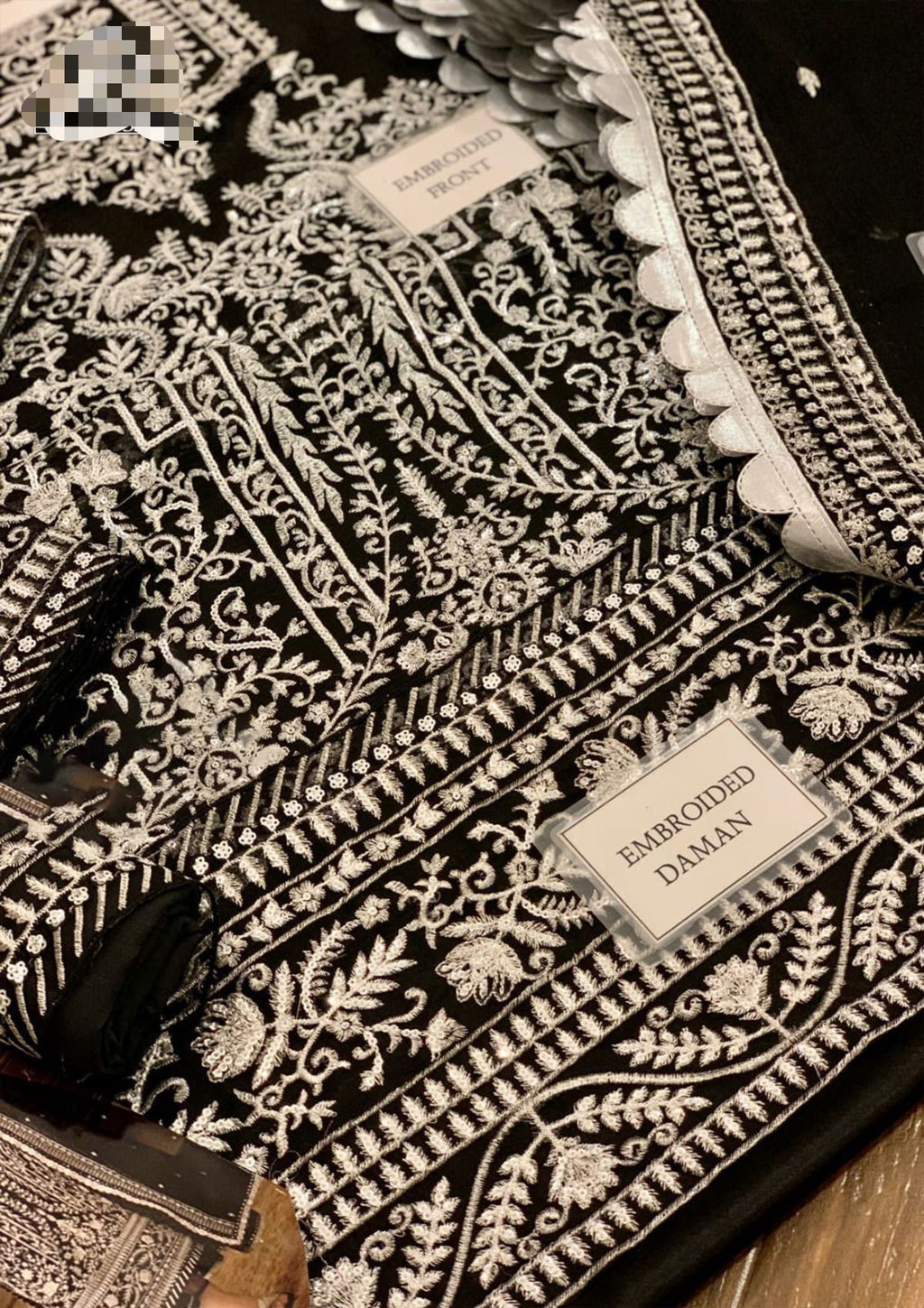 🌟 Luxury Chiffon Spengle Embroidered Masterpiece 🌟