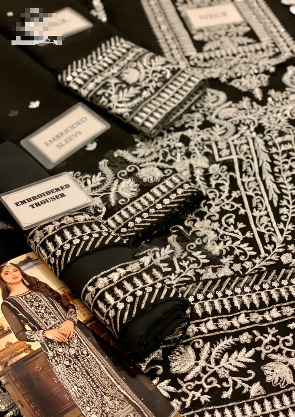 🌟 Luxury Chiffon Spengle Embroidered Masterpiece 🌟