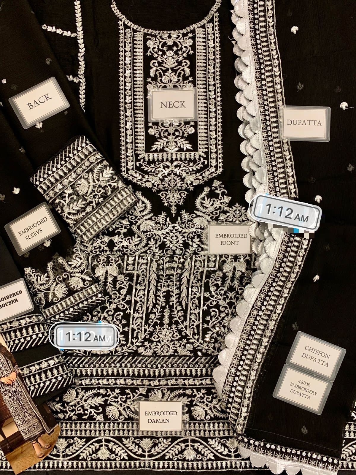 🌟 Luxury Chiffon Spengle Embroidered Masterpiece 🌟