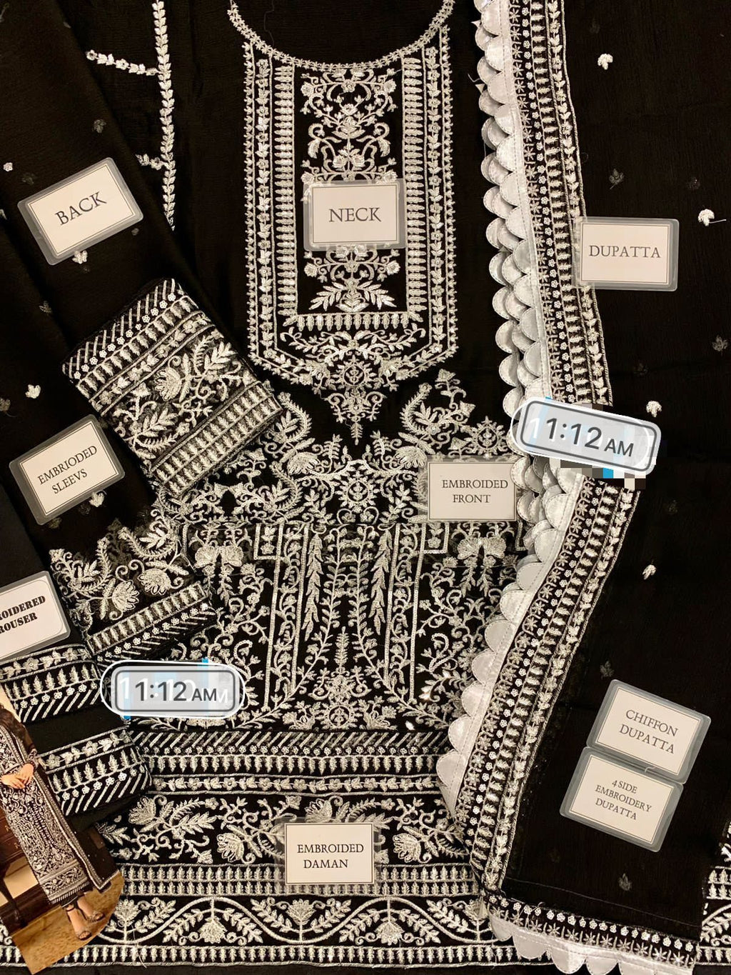 🌟 Luxury Chiffon Spengle Embroidered Masterpiece 🌟