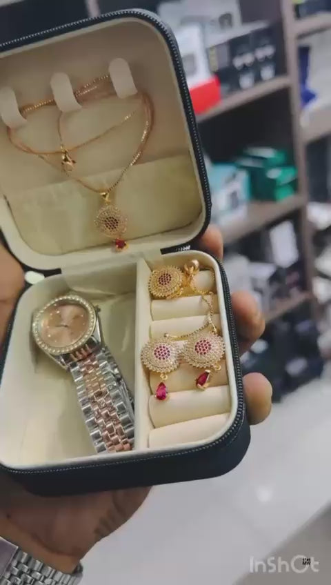 Premium Jewelry & Watch with Luxury Locket and EarRings